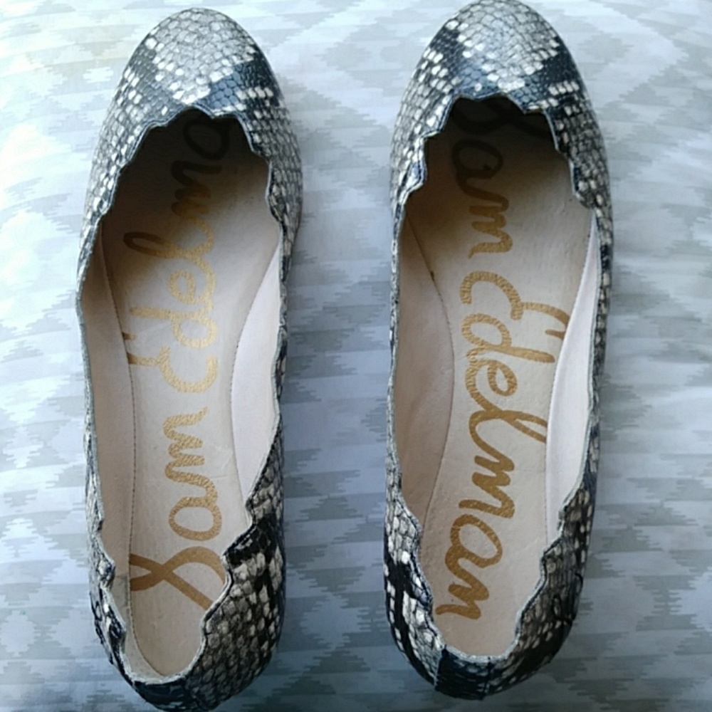 Sam Edelman Augusta Scalloped Snake, Ballet Flats.